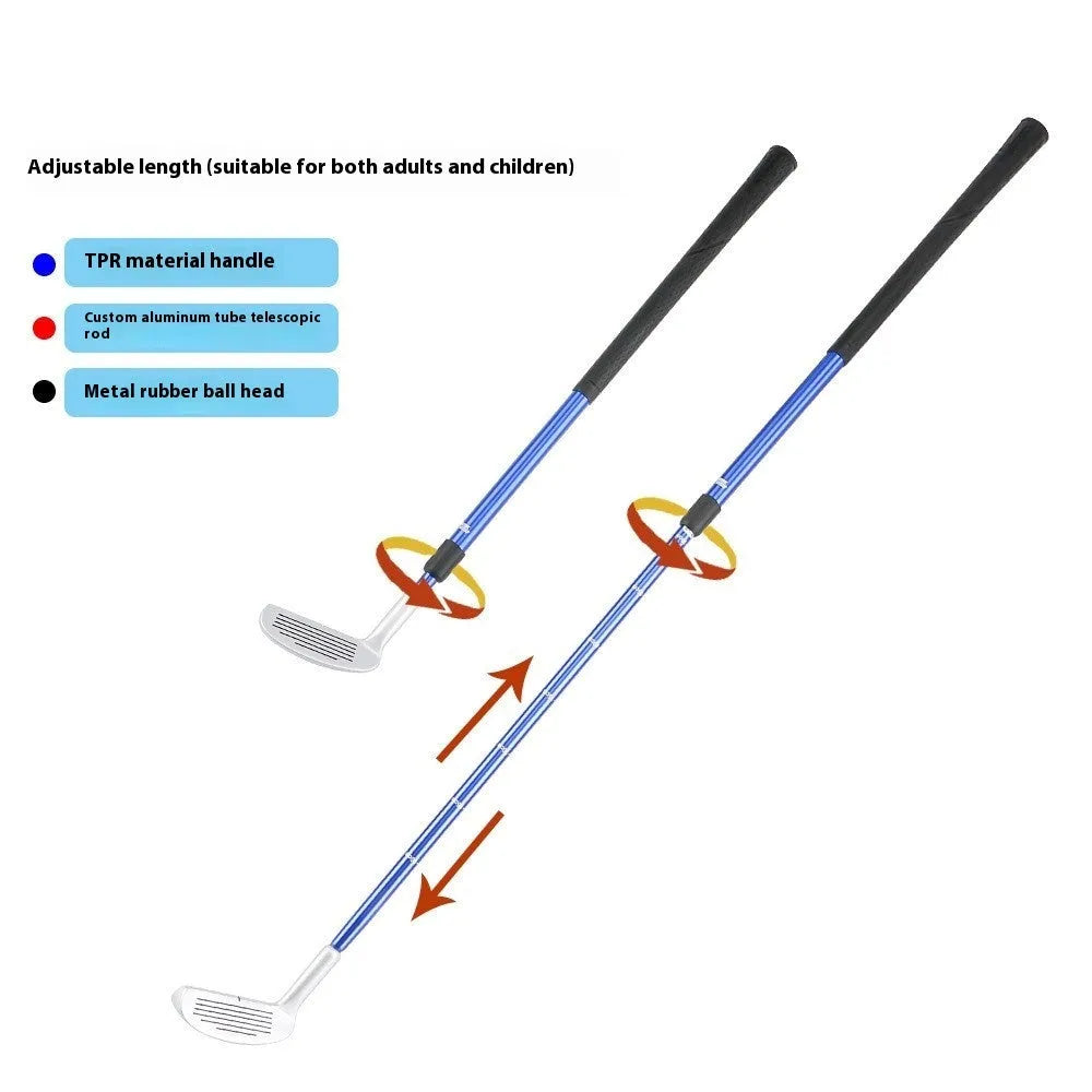 Double-sided stainless steel golf wedge 350mm in black, blue, and wine red
