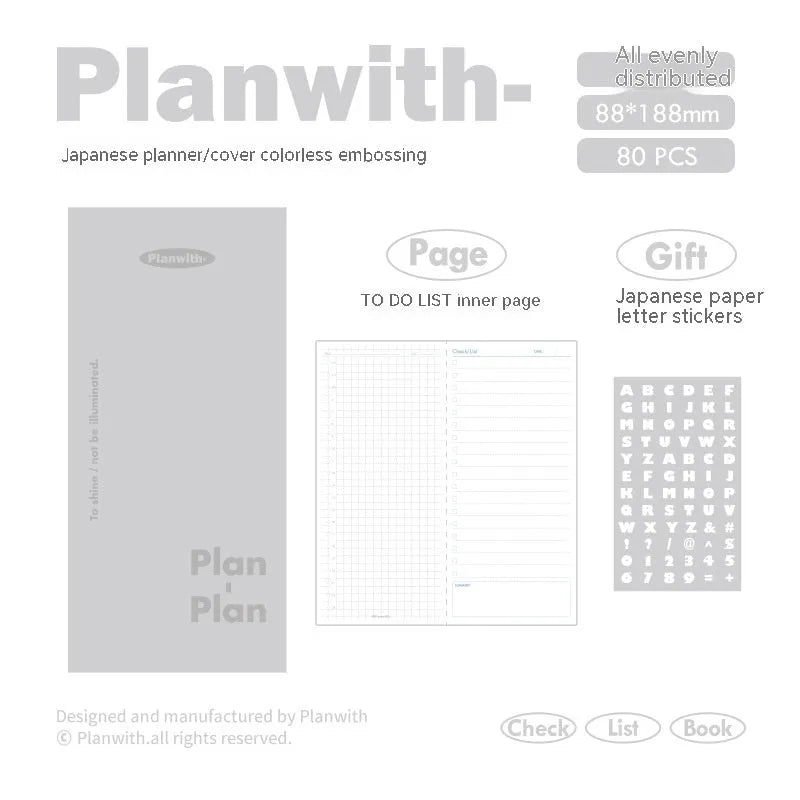 Embossed simple visual daily meter book in blue, showing prefect binding and white paper interior.
