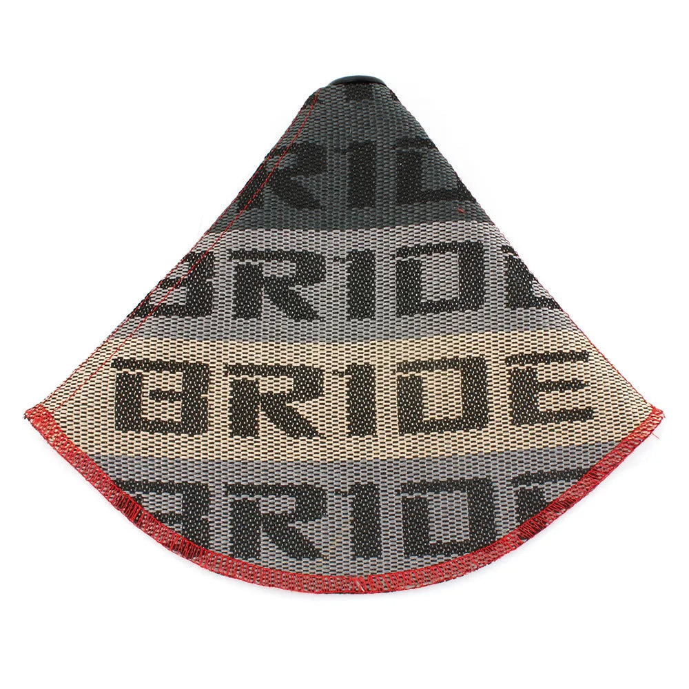 Canvas dust cover for Bride and Recaro bucket seats shown in black and red colour options.