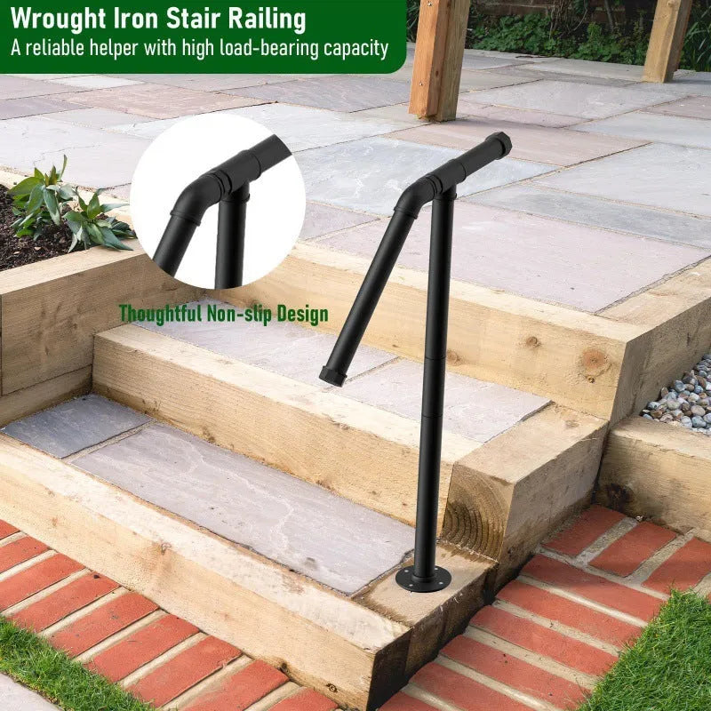 Black metal ladder support bracket for stabilising straight ladders.