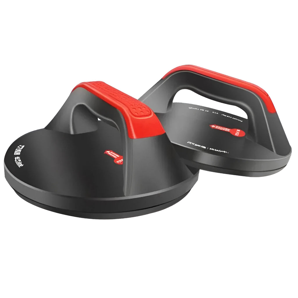 ABS plastic push-up stand with EVA foam grip on a gym floor