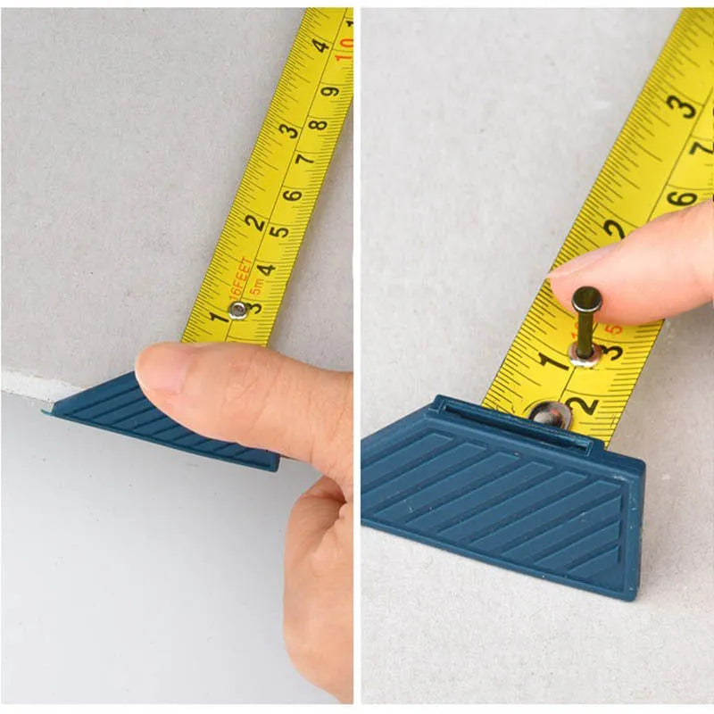 Blue aluminium alloy woodworking cutter with TPR plastic handle and measurement scale.
