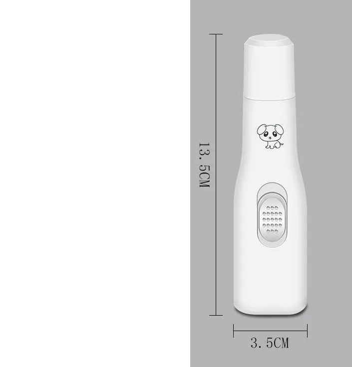 Electric pet nail polisher 13.5cm by 3.5cm battery-powered pink white