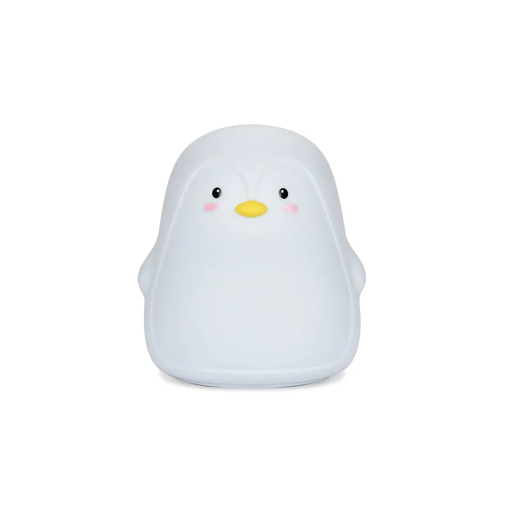 Penguin night light in silicone and ABS, 118x110x132mm, white light, USB rechargeable 1200mAh
