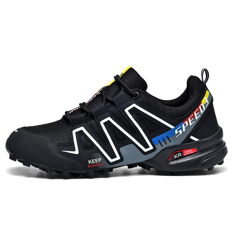 Men's low-top casual shoes in grey-orange, synthetic leather upper with mesh lining, on a rubber sole.