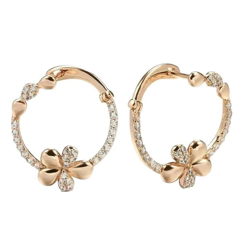Copper round geometric earrings with electroplated finish colour EK13286-FD-01