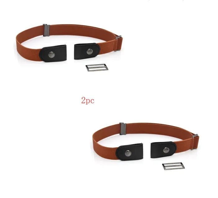 Imitation leather belt with square alloy buckle and car suture stitching on neutral background