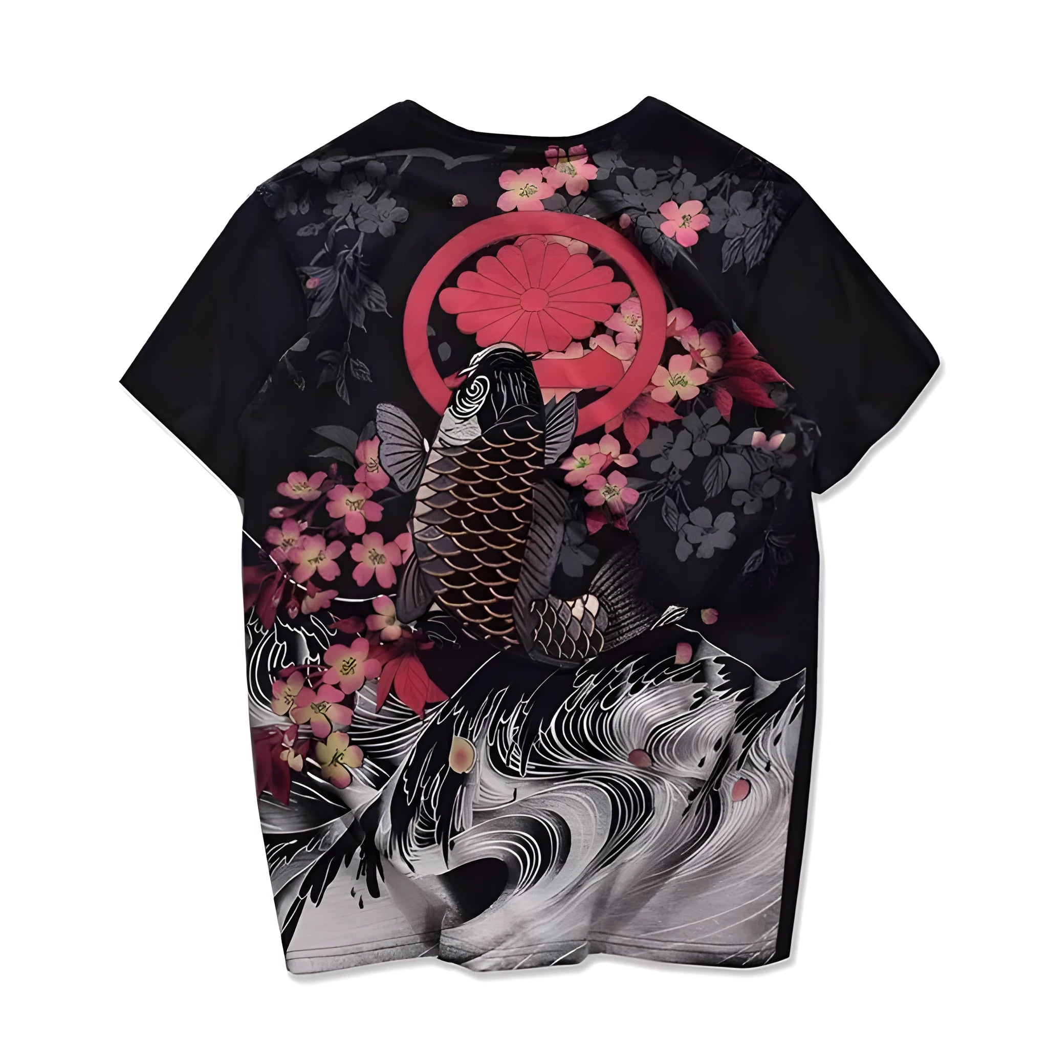 Squid pattern casual cotton T-shirt in white with a black squid graphic print