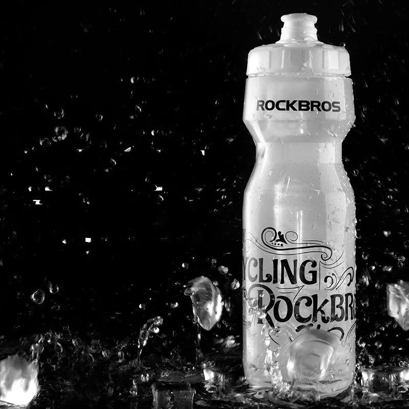 Cycling water bottle 750ml press-type PP5 with white mouth transparent body
