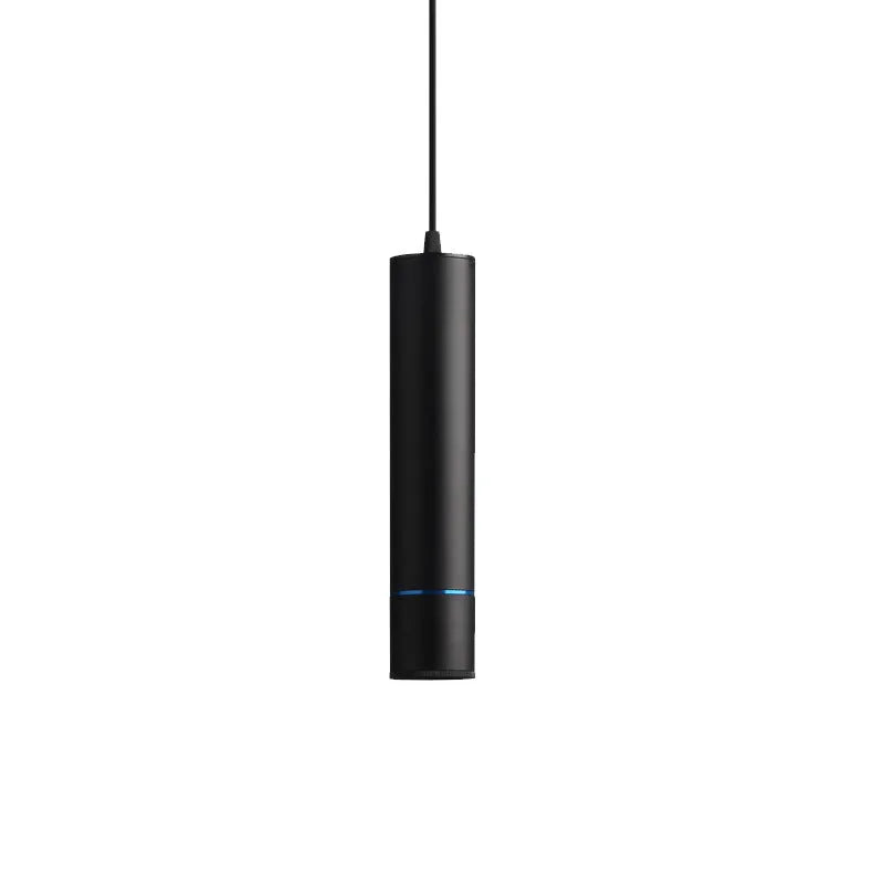 LED chandelier macaron spotlight in black with aluminium body, 60mm diameter, 300mm height, fixed ceiling mount
