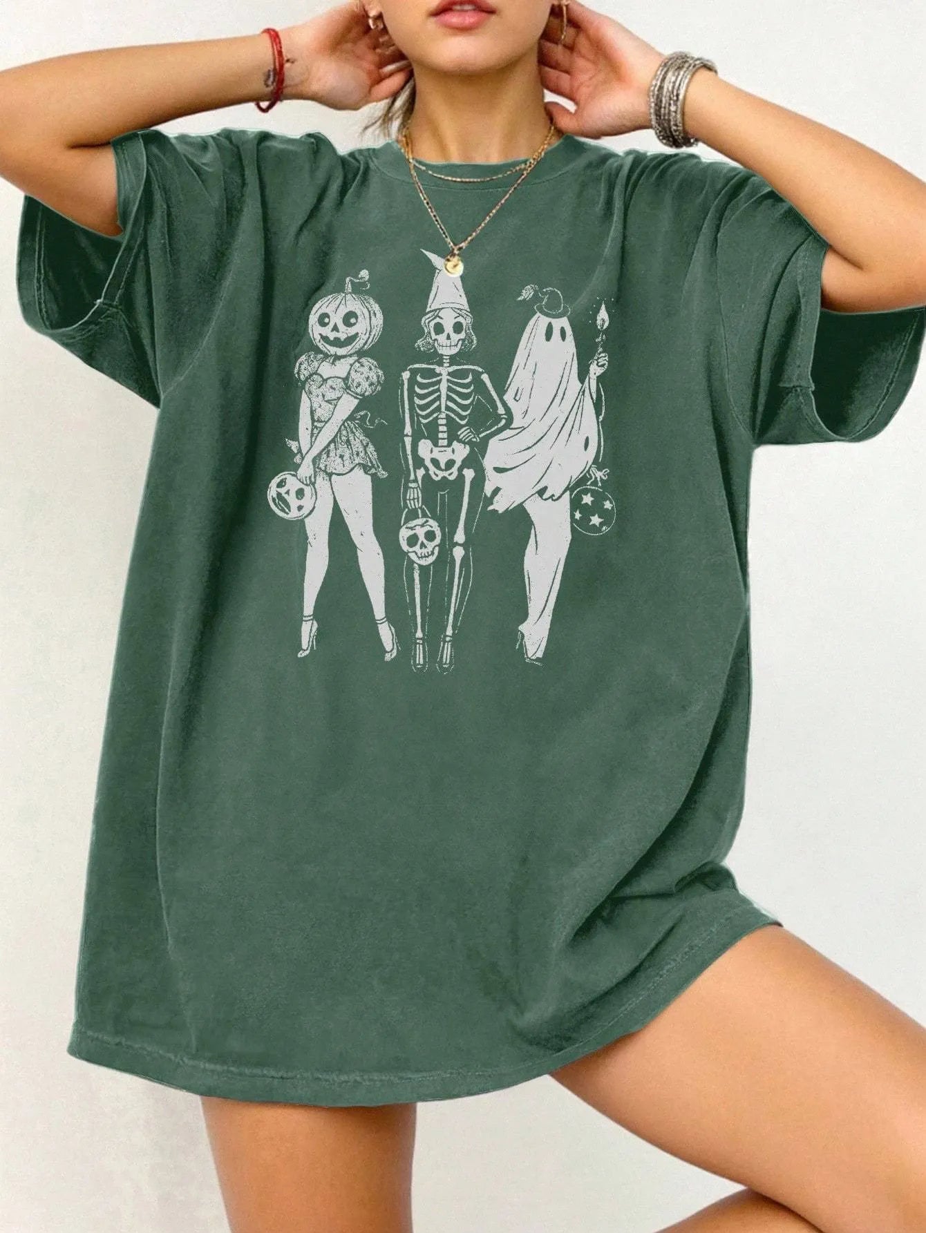 Man and woman modelling a simple loose-fit cotton summer t-shirt in various colours.