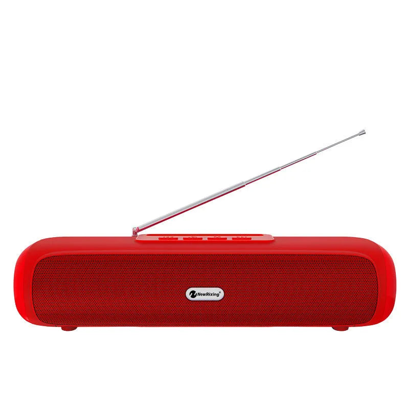 Wireless long strip desktop speaker in choice of Black, Blue, Red, or Silver Grey colour.