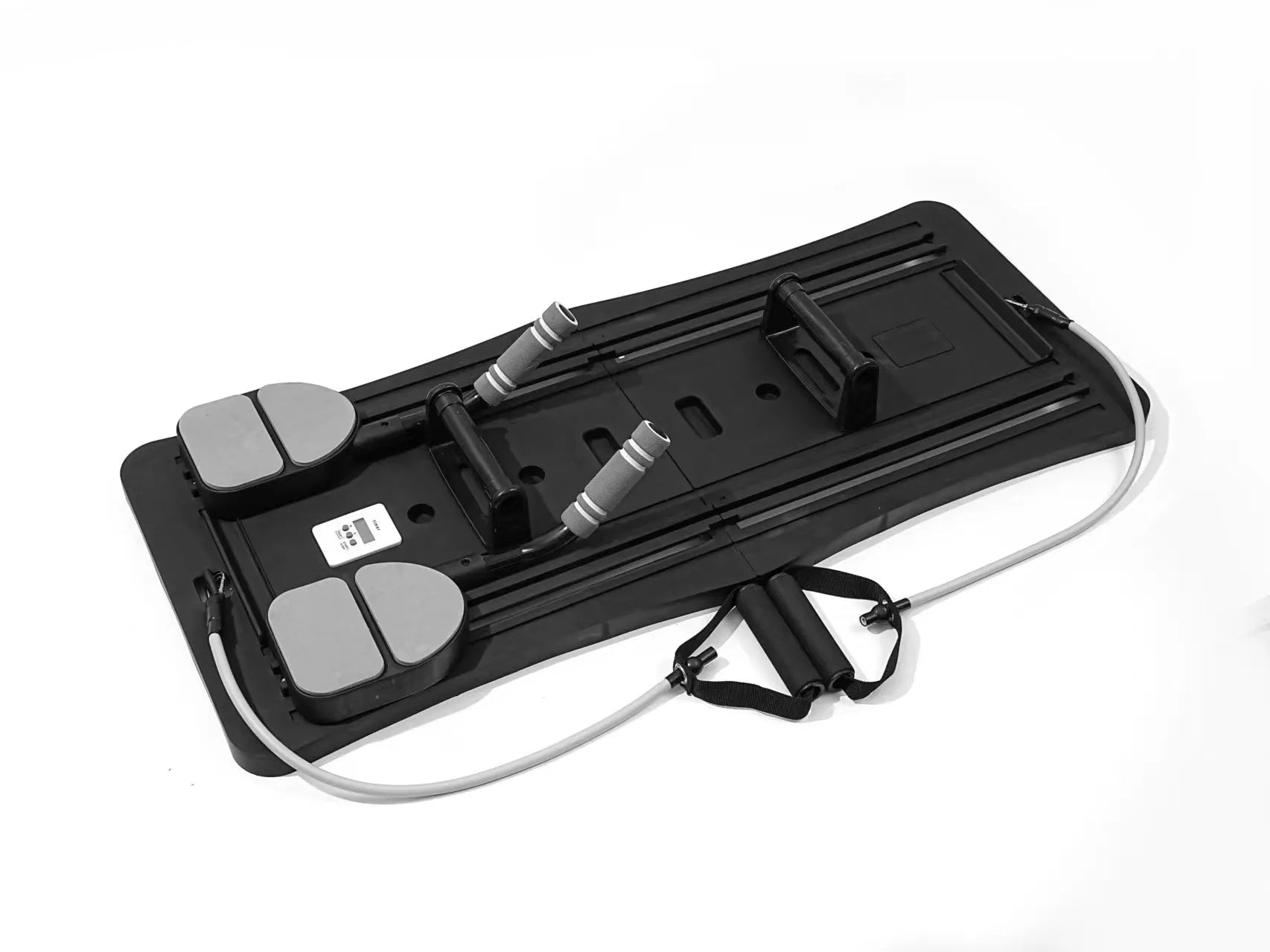 Foldable purple fitness training board for abdominal exercises on floor