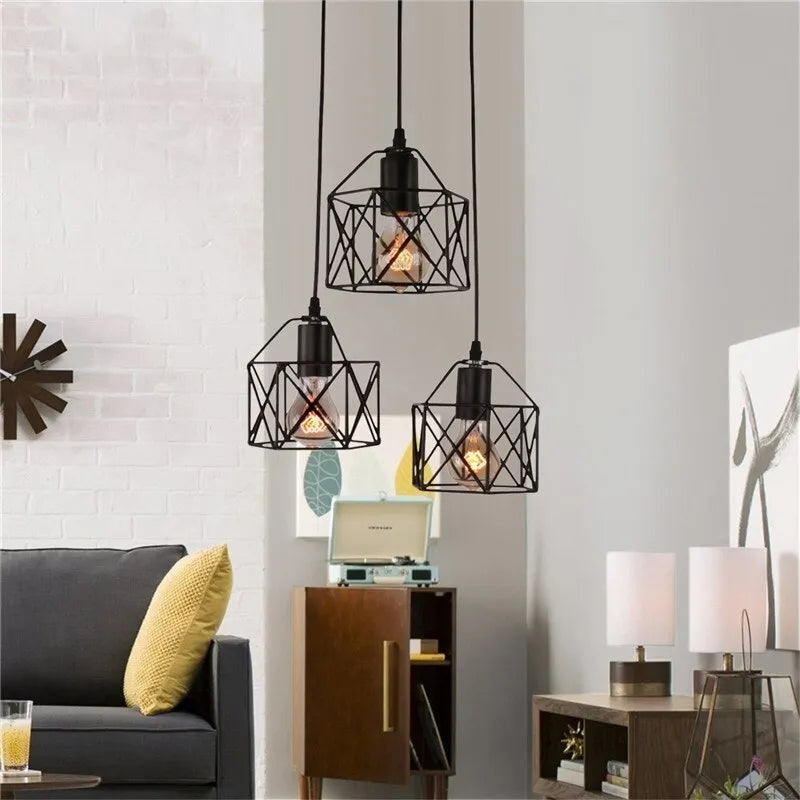 American country style iron decorative LED lamp with push button switch
