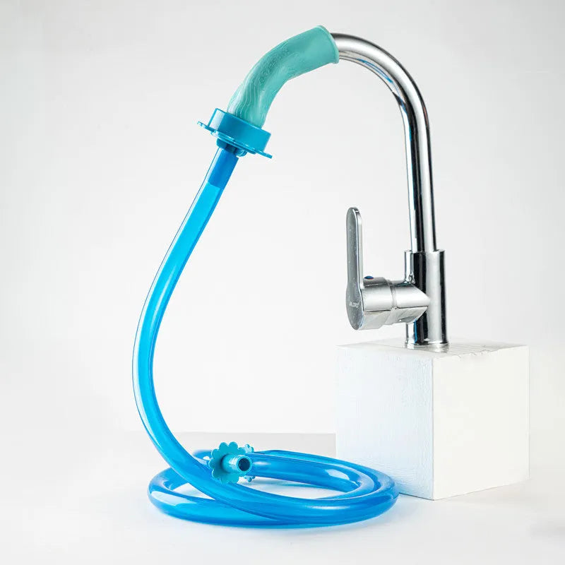 Silicone universal connector shower pipe with flexible hose and modern simplicity style, supplied in OPP bag
