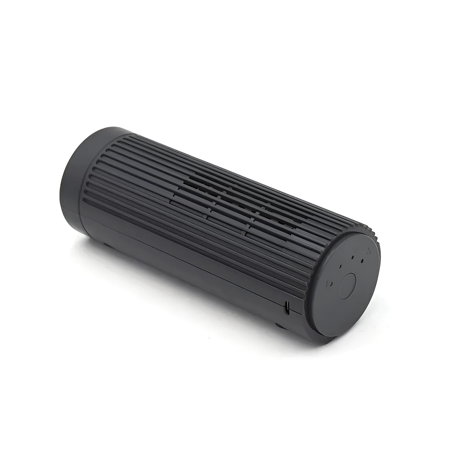 Black mini air purifier with negative ion and active oxygen function, 59x57x163 mm