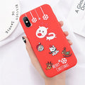 Frosted Christmas cartoon TPU phone case with painted animal holiday design for Apple iPhone back cover
