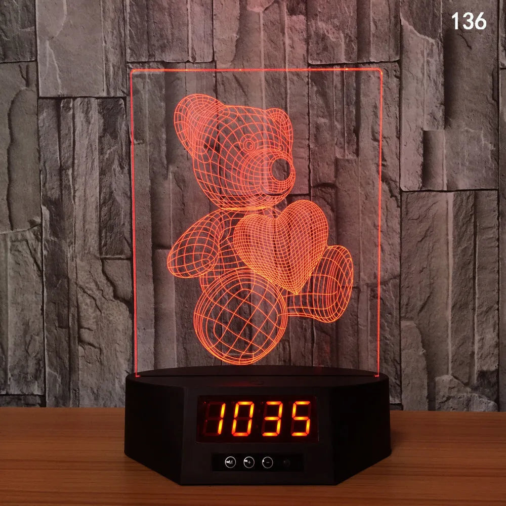 Blue dolphin 3D night light with LED glow on wireless charging base