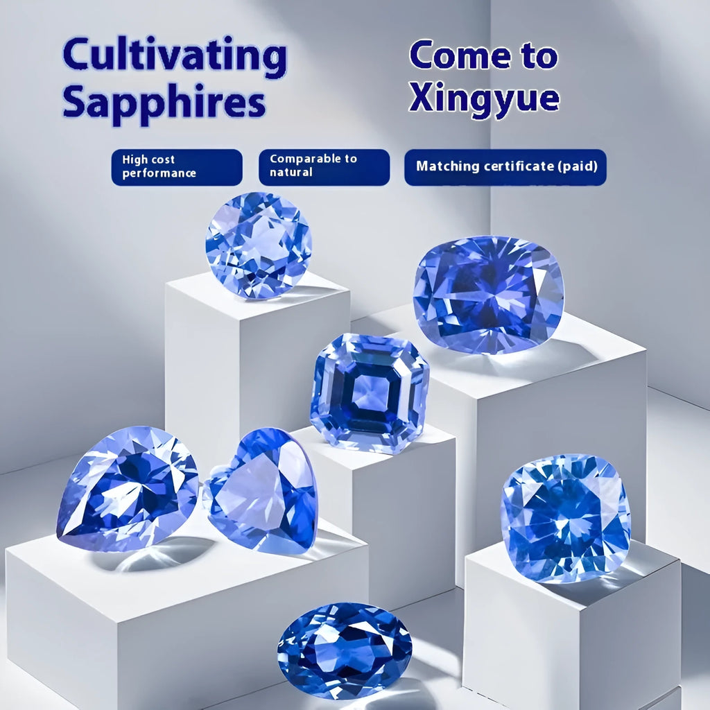 Royal blue love shaped tiara gemstone in multiple shapes and carat weights for jewellery making