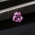 Heart-shaped lemon cut moissanite stone in six colour variations with size comparison