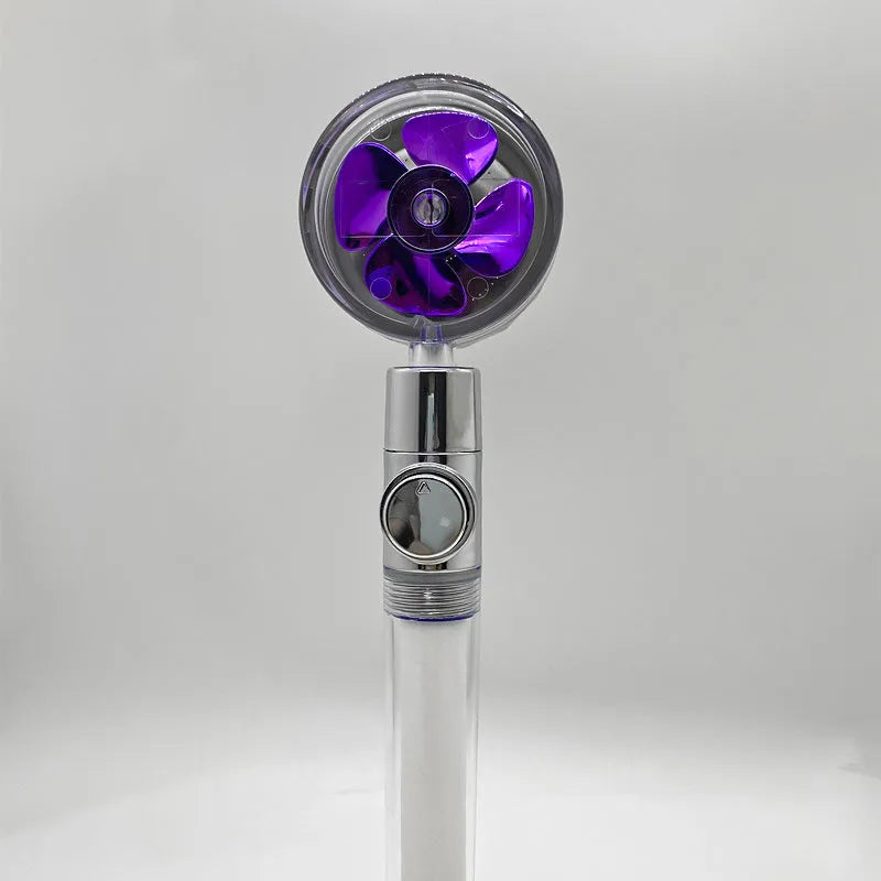ABS water saving shower head with round head, chrome alloy finish, and 360-degree rotating joint