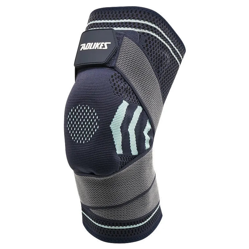 Nylon cycling knee support leg guard set for outdoor exercise, black and gray, size M L XL