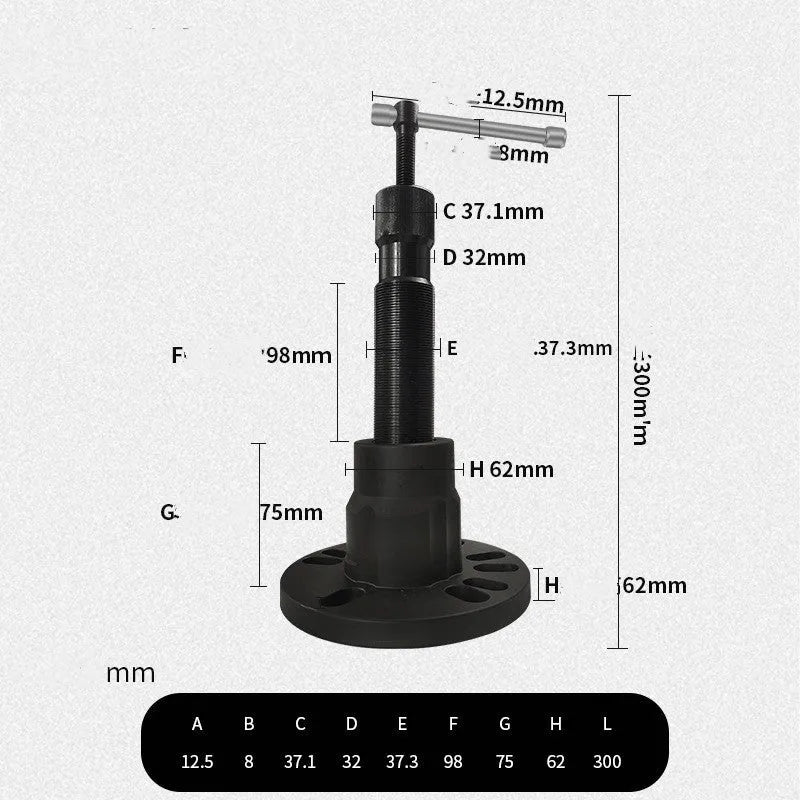 Chrome vanadium steel wheel hub puller tool for cars and electric tricycles with three style options A, B, and C.