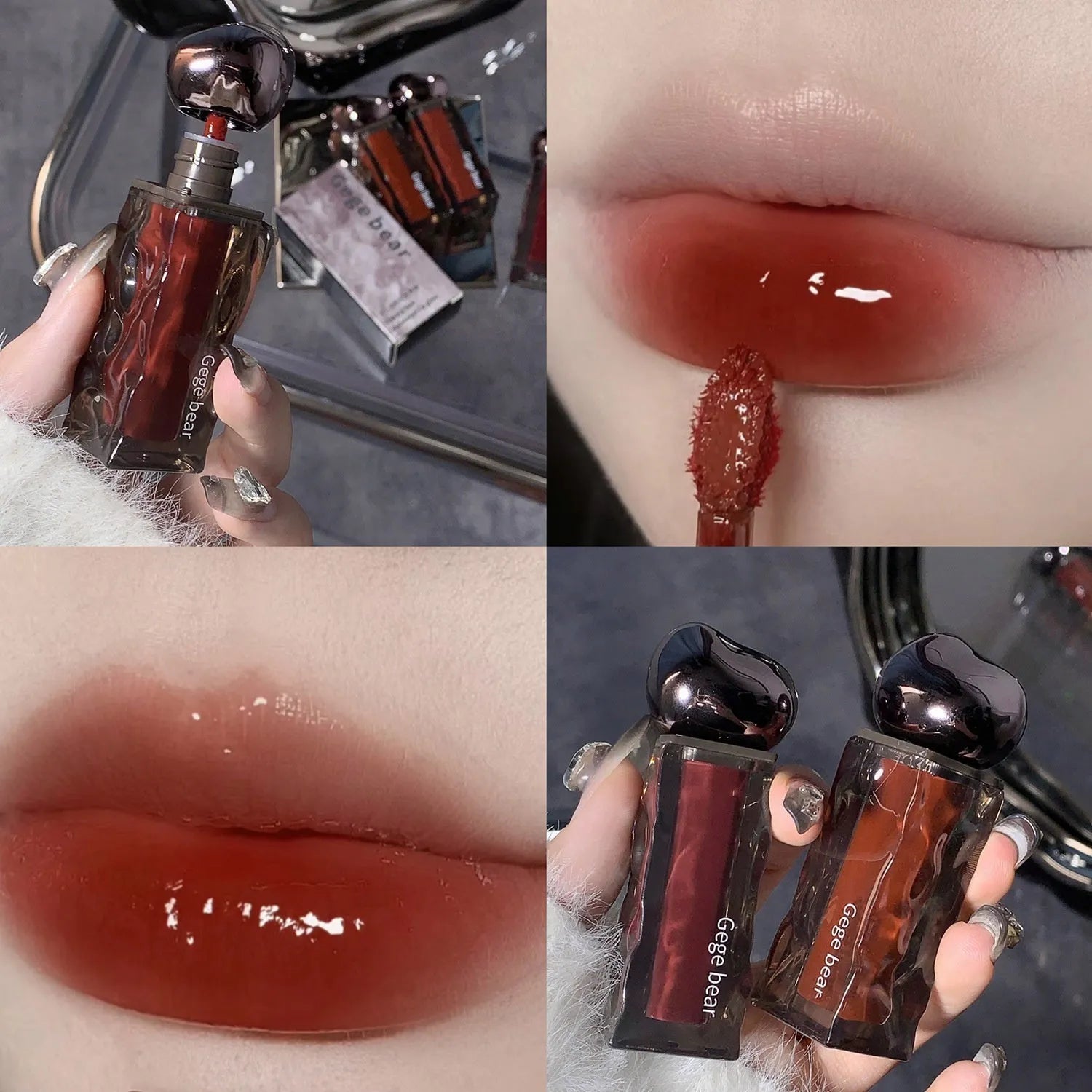 Glacier Lava Lip Lacquer mirror lip gloss in seven colour options with water light formula