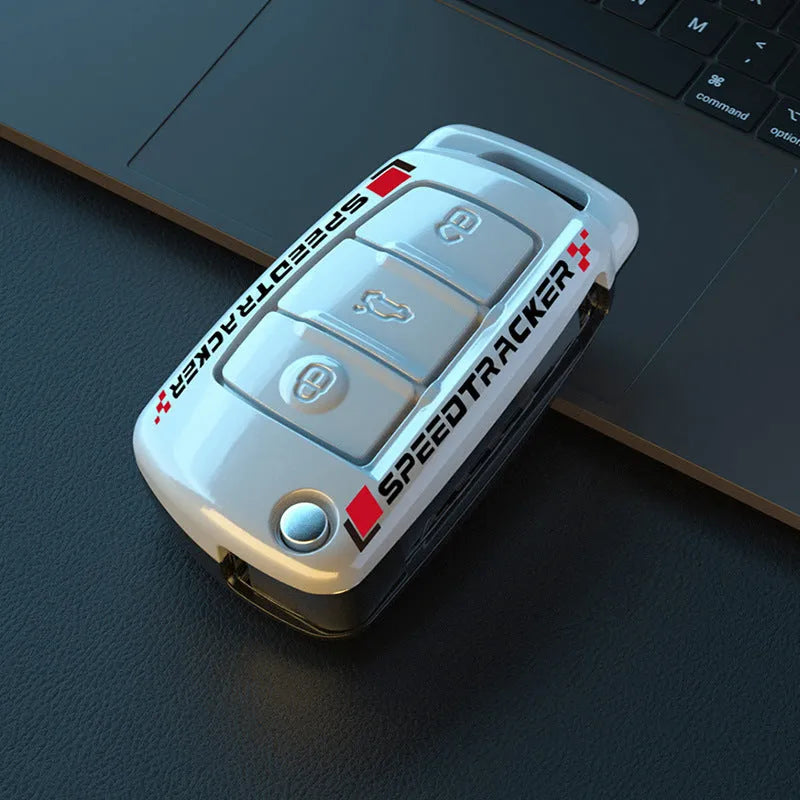 Carbon fibre style car key cover with reflective mirror for Japanese and South Korean automotive keys