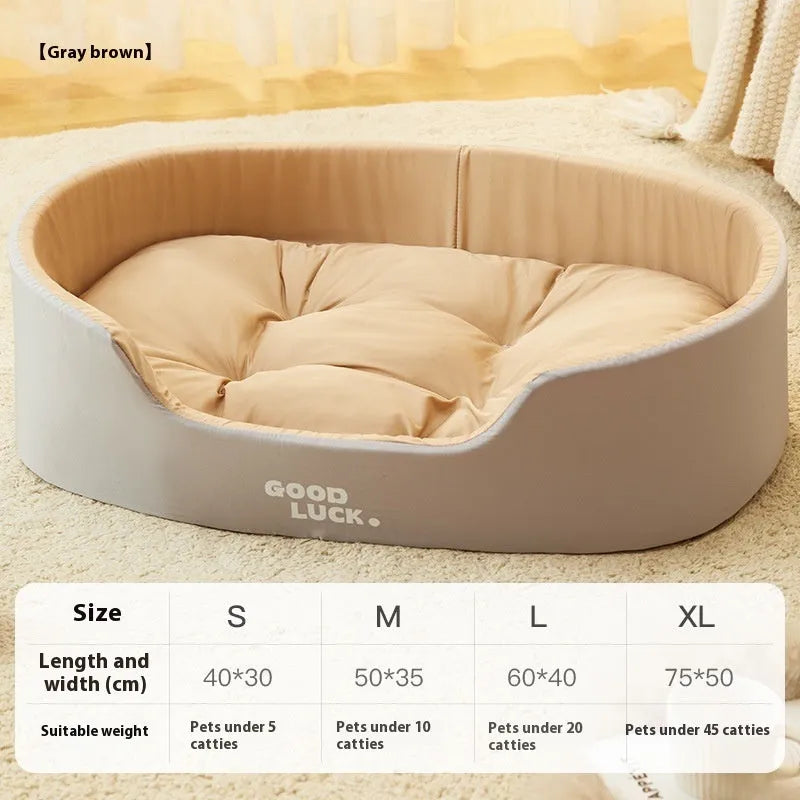 Four Seasons washable cat nest in grayish yellow with upright windproof design for pets
