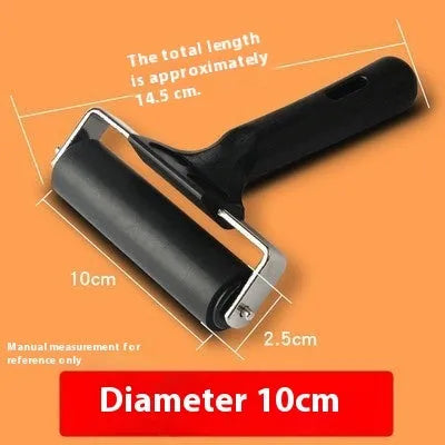 6cm black rubber paint roller brushing tool with metal bracket for smooth even paint coverage
