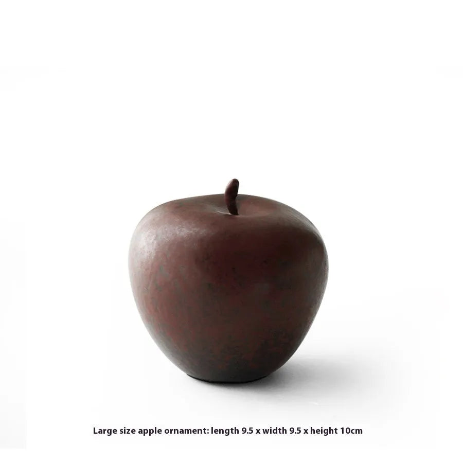 Ceramic apple ornament in retro Chinese style for desktop decoration