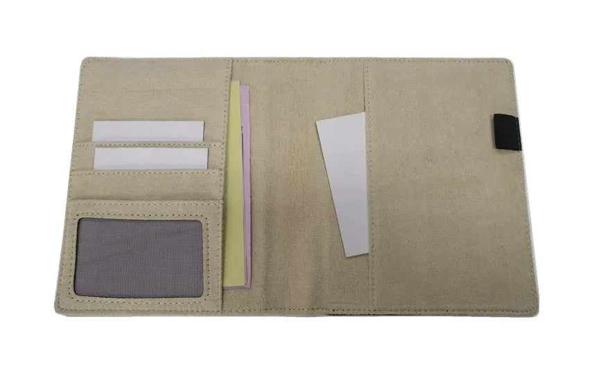 Blue imitation leather PU notebook shell with dimensions 18.5cm by 15.5cm