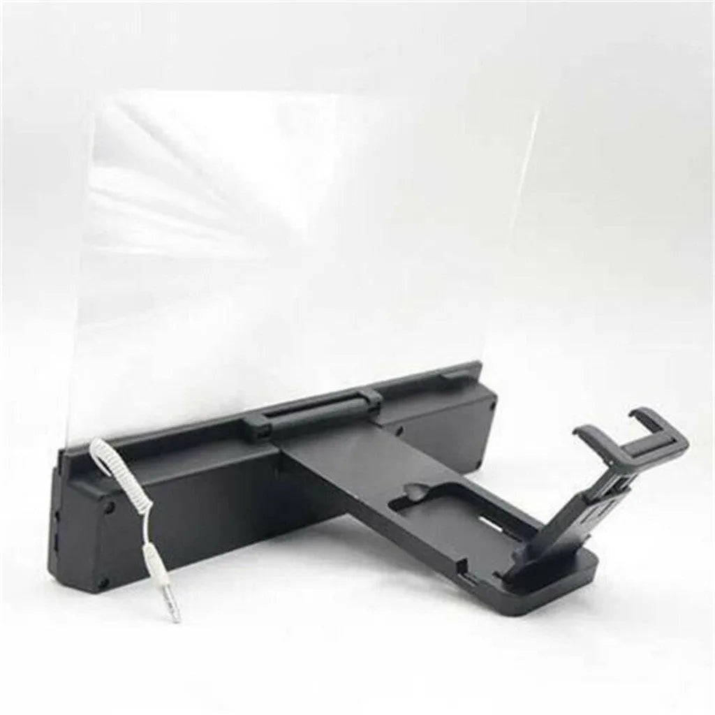 12-inch foldable mobile phone screen amplifier with acrylic lens and audio cable for smartphone enlargement