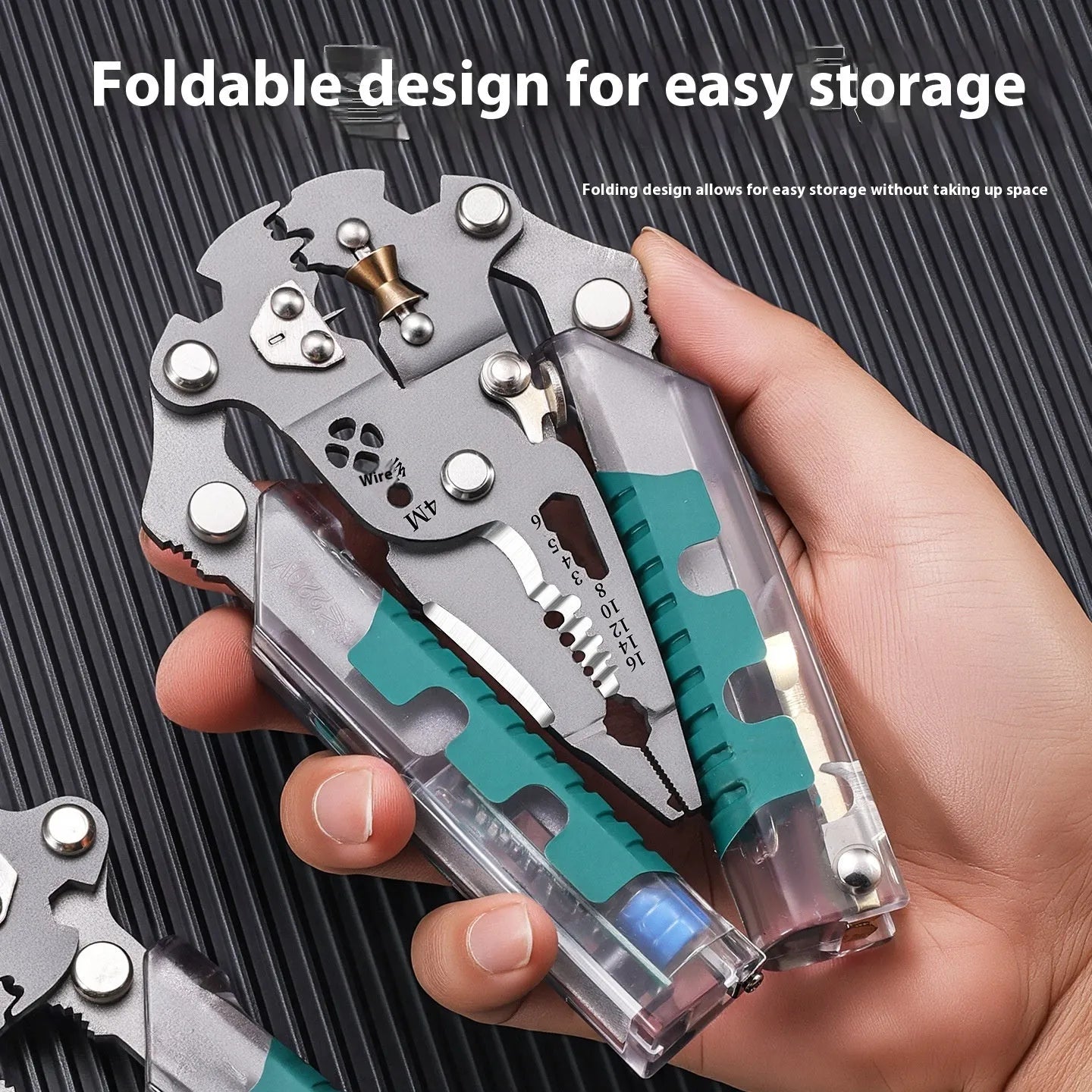Thickened steel electrician's pointed pliers with integrated wire stripping function, 215mm or 225mm length.