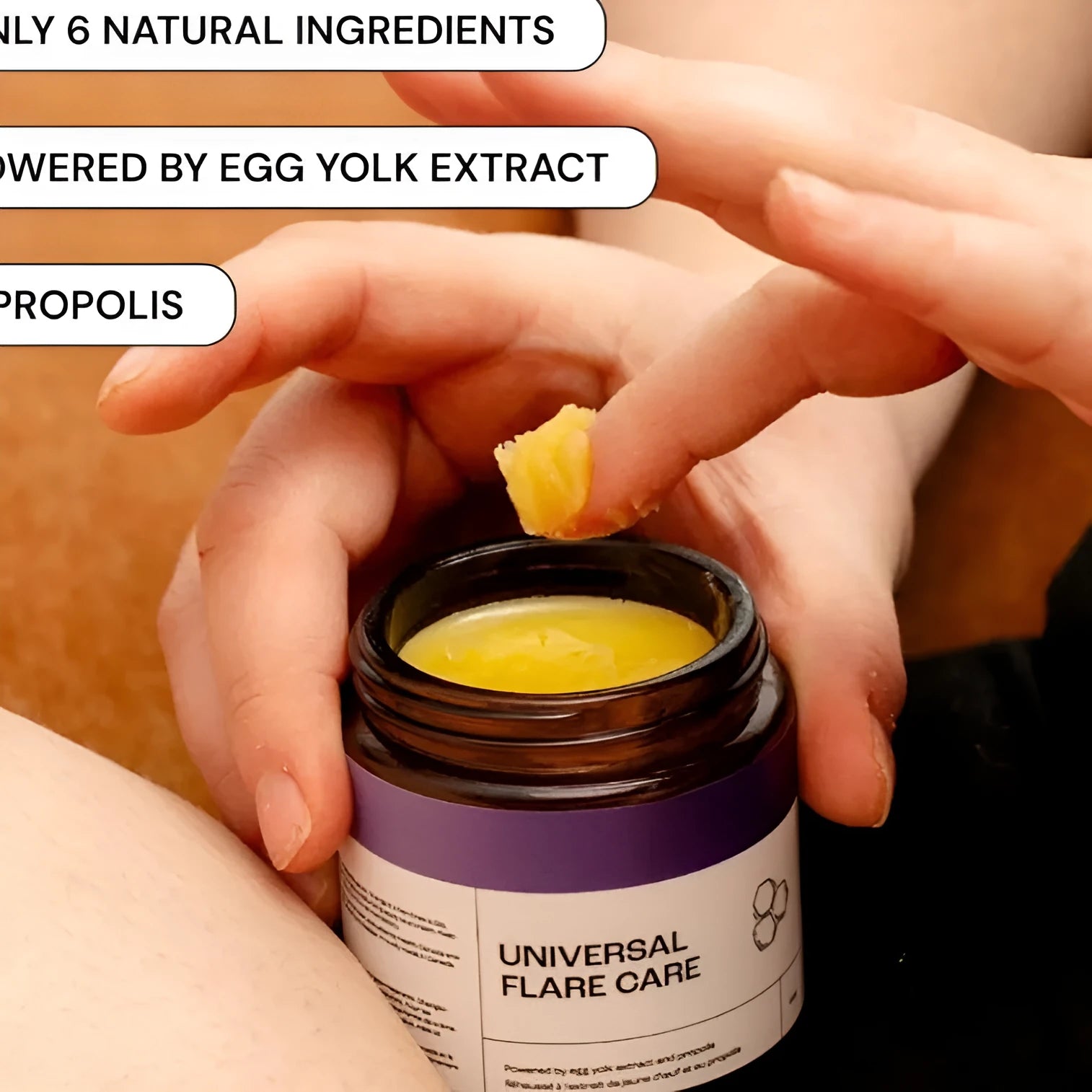 120g tub of Universal Flare Care pain relief cream for muscles and joints with unbranded packaging