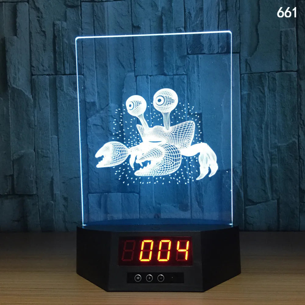 Blue dolphin 3D night light with LED glow on wireless charging base