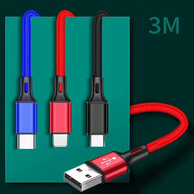 2 metre long mobile phone data cable in multiple colour options