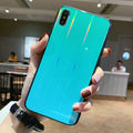 Gradient glass phone case with starry sky design for Huawei, showing back cover with multiple colour options