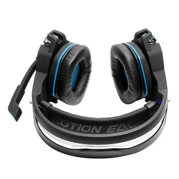 GS100 over-ear wired headphones in blue with padded ear cups and headband