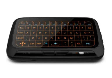 H18 mini wireless backlit keyboard with touchpad and mouse wheel in black
