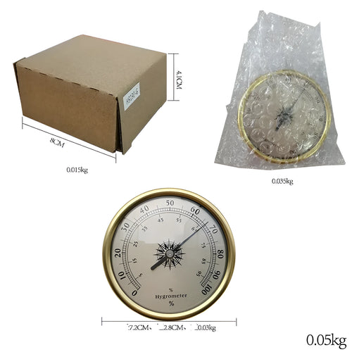 Analog thermometer and hygrometer with aluminium ring and dial for indoor outdoor monitoring