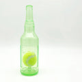Blue water bottle shaped dog chew toy with squeaker for aggressive chewers