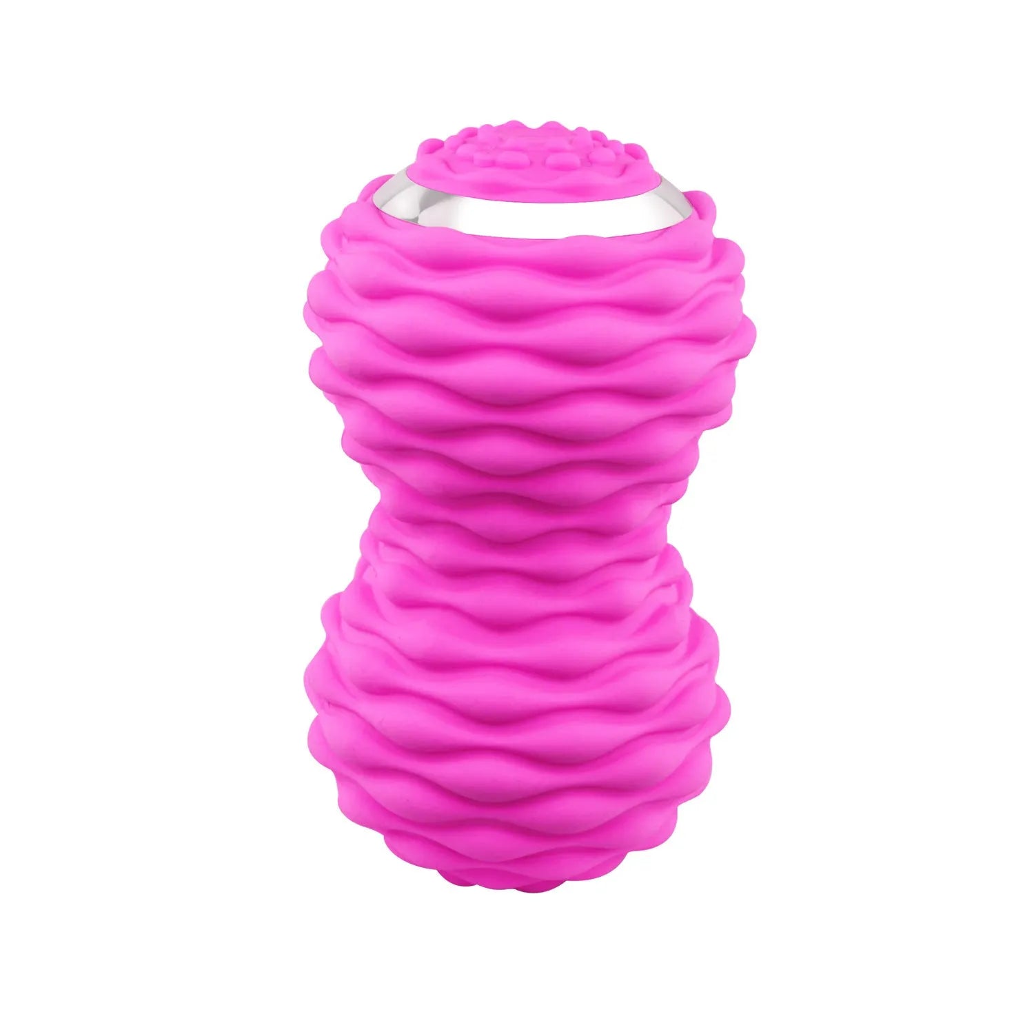 Electric peanut fascia ball massager in black, 0.8kg, 10cm diameter, on a gym mat