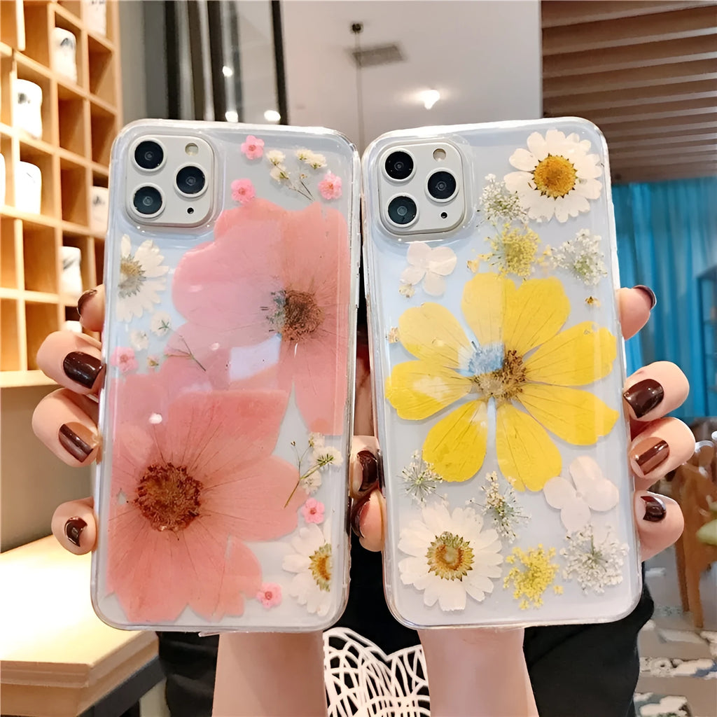 Floral TPU phone case with large flower design for iPhone protection