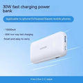 30W Fast Charge 10000 MA Power Bank in Cloud White with USB-C and USB-A outputs