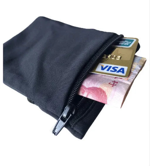 Phone arm bag wristband in black for gym cycling running sports with 10x12cm pocket