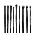 ZOREYA15 15 piece black makeup brush set with synthetic hair and wood handles