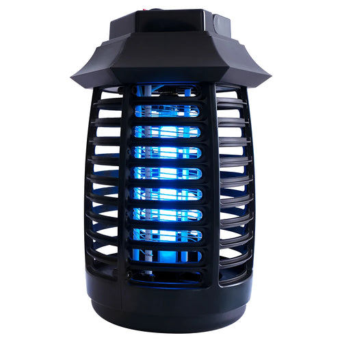 Black aromatherapy mosquito lamp for indoor insect control with UV or LED tube options