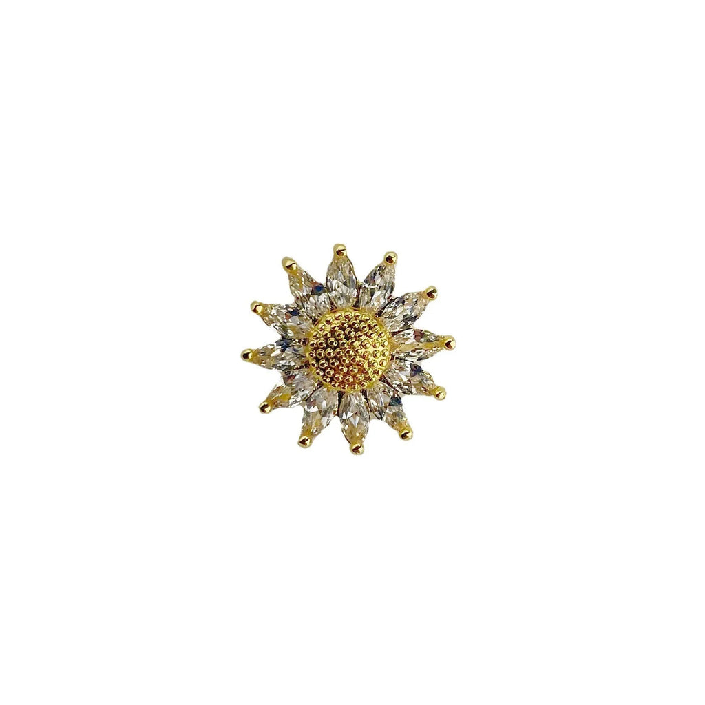 Japanese-inspired women's brooch with geometric design and fixed pin in copper electroplated finish